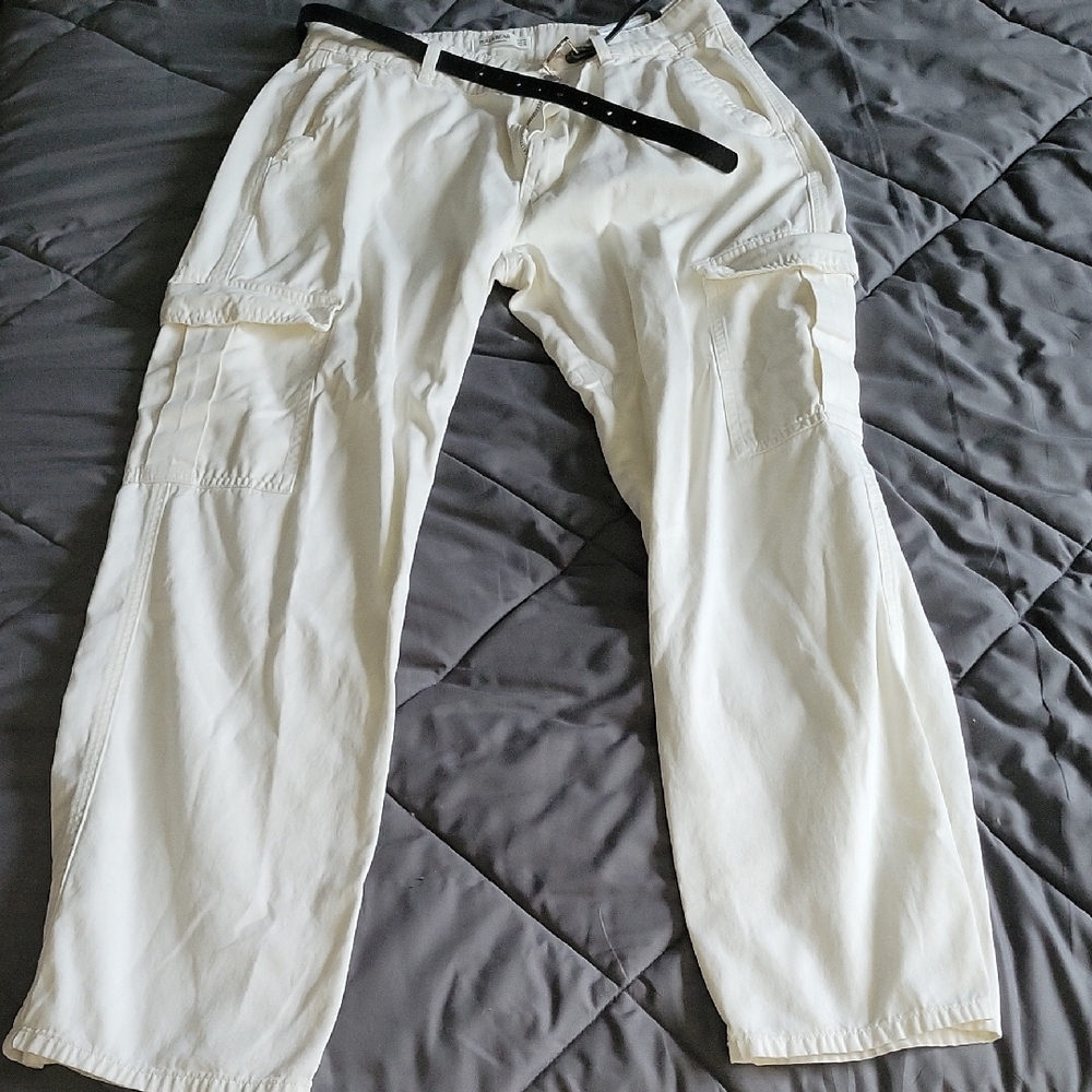 Pull&Bear White Pants Casual Style